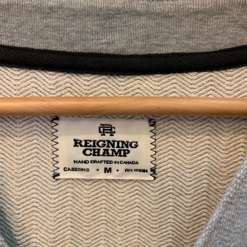 Reigning Champ Gray Cardigan Sweatshirt Medium - Picture 2 of 5